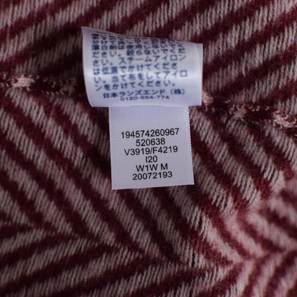 Land's End Size M Cashmere Burgundy Herringbone Crew Neck Sweater Fishermancore - Picture 11 of 11